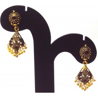 Golden Oxidized Earrings Jhumka Jhumki Ethnic Imitation Jewelry Drop Dangle EA86